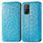 Leather Case Stands Fashionable Pattern Flip Cover Holder S01D for Xiaomi Mi 10T 5G Blue