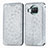 Leather Case Stands Fashionable Pattern Flip Cover Holder S01D for Xiaomi Mi 10T Lite 5G Silver