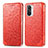 Leather Case Stands Fashionable Pattern Flip Cover Holder S01D for Xiaomi Mi 11i 5G Red