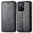 Leather Case Stands Fashionable Pattern Flip Cover Holder S01D for Xiaomi Mi 11T 5G Black