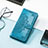 Leather Case Stands Fashionable Pattern Flip Cover Holder S01D for Xiaomi Poco C55 Blue