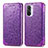 Leather Case Stands Fashionable Pattern Flip Cover Holder S01D for Xiaomi Poco F3 5G Purple