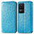 Leather Case Stands Fashionable Pattern Flip Cover Holder S01D for Xiaomi Poco F4 5G Blue