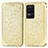 Leather Case Stands Fashionable Pattern Flip Cover Holder S01D for Xiaomi Poco F4 5G Gold