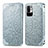 Leather Case Stands Fashionable Pattern Flip Cover Holder S01D for Xiaomi POCO M3 Pro 5G Silver