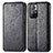 Leather Case Stands Fashionable Pattern Flip Cover Holder S01D for Xiaomi Poco M4 Pro 5G Black
