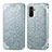 Leather Case Stands Fashionable Pattern Flip Cover Holder S01D for Xiaomi Poco M5S Silver