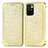 Leather Case Stands Fashionable Pattern Flip Cover Holder S01D for Xiaomi Redmi 10 (2022) Gold