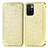 Leather Case Stands Fashionable Pattern Flip Cover Holder S01D for Xiaomi Redmi 10 4G Gold