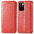 Leather Case Stands Fashionable Pattern Flip Cover Holder S01D for Xiaomi Redmi 10 4G Red