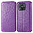 Leather Case Stands Fashionable Pattern Flip Cover Holder S01D for Xiaomi Redmi 10 India Purple