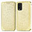 Leather Case Stands Fashionable Pattern Flip Cover Holder S01D for Xiaomi Redmi 9 Power Gold