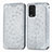 Leather Case Stands Fashionable Pattern Flip Cover Holder S01D for Xiaomi Redmi 9 Power Silver