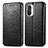 Leather Case Stands Fashionable Pattern Flip Cover Holder S01D for Xiaomi Redmi K40 5G Black