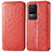 Leather Case Stands Fashionable Pattern Flip Cover Holder S01D for Xiaomi Redmi K50 5G Red