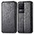 Leather Case Stands Fashionable Pattern Flip Cover Holder S01D for Xiaomi Redmi K50 Pro 5G Black