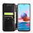 Leather Case Stands Fashionable Pattern Flip Cover Holder S01D for Xiaomi Redmi Note 10 4G