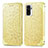 Leather Case Stands Fashionable Pattern Flip Cover Holder S01D for Xiaomi Redmi Note 10 4G Gold