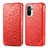 Leather Case Stands Fashionable Pattern Flip Cover Holder S01D for Xiaomi Redmi Note 10 4G Red