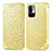 Leather Case Stands Fashionable Pattern Flip Cover Holder S01D for Xiaomi Redmi Note 10 5G Gold
