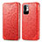 Leather Case Stands Fashionable Pattern Flip Cover Holder S01D for Xiaomi Redmi Note 10 5G Red