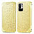 Leather Case Stands Fashionable Pattern Flip Cover Holder S01D for Xiaomi Redmi Note 10 JE 5G Gold