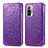 Leather Case Stands Fashionable Pattern Flip Cover Holder S01D for Xiaomi Redmi Note 10 Pro 4G Purple