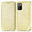 Leather Case Stands Fashionable Pattern Flip Cover Holder S01D for Xiaomi Redmi Note 10 Pro 5G Gold