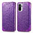 Leather Case Stands Fashionable Pattern Flip Cover Holder S01D for Xiaomi Redmi Note 10S 4G Purple