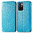 Leather Case Stands Fashionable Pattern Flip Cover Holder S01D for Xiaomi Redmi Note 11 4G (2021) Blue