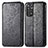 Leather Case Stands Fashionable Pattern Flip Cover Holder S01D for Xiaomi Redmi Note 11 4G (2022) Black