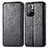 Leather Case Stands Fashionable Pattern Flip Cover Holder S01D for Xiaomi Redmi Note 11 5G Black