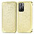 Leather Case Stands Fashionable Pattern Flip Cover Holder S01D for Xiaomi Redmi Note 11 5G Gold