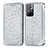 Leather Case Stands Fashionable Pattern Flip Cover Holder S01D for Xiaomi Redmi Note 11 5G Silver