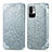 Leather Case Stands Fashionable Pattern Flip Cover Holder S01D for Xiaomi Redmi Note 11 SE 5G Silver