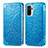 Leather Case Stands Fashionable Pattern Flip Cover Holder S01D for Xiaomi Redmi Note 11 SE India 4G Blue