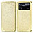 Leather Case Stands Fashionable Pattern Flip Cover Holder S01D for Xiaomi Redmi Note 11E Pro 5G Gold