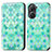 Leather Case Stands Fashionable Pattern Flip Cover Holder S02D for Asus Zenfone 9 Green