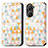 Leather Case Stands Fashionable Pattern Flip Cover Holder S02D for Asus Zenfone 9 White