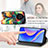 Leather Case Stands Fashionable Pattern Flip Cover Holder S02D for Huawei Enjoy 50 Pro