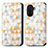 Leather Case Stands Fashionable Pattern Flip Cover Holder S02D for Huawei Enjoy 50 White