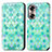 Leather Case Stands Fashionable Pattern Flip Cover Holder S02D for Huawei Honor 60 5G Green