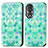 Leather Case Stands Fashionable Pattern Flip Cover Holder S02D for Huawei Honor 80 5G Green