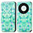 Leather Case Stands Fashionable Pattern Flip Cover Holder S02D for Huawei Honor Magic5 Lite 5G Green