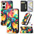 Leather Case Stands Fashionable Pattern Flip Cover Holder S02D for Huawei Nova 10 SE