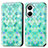 Leather Case Stands Fashionable Pattern Flip Cover Holder S02D for Huawei Nova 10 SE Green