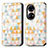 Leather Case Stands Fashionable Pattern Flip Cover Holder S02D for Huawei P50