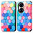 Leather Case Stands Fashionable Pattern Flip Cover Holder S02D for Huawei P50 Pro Colorful