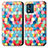 Leather Case Stands Fashionable Pattern Flip Cover Holder S02D for Motorola Moto E13