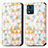 Leather Case Stands Fashionable Pattern Flip Cover Holder S02D for Motorola Moto E13 White